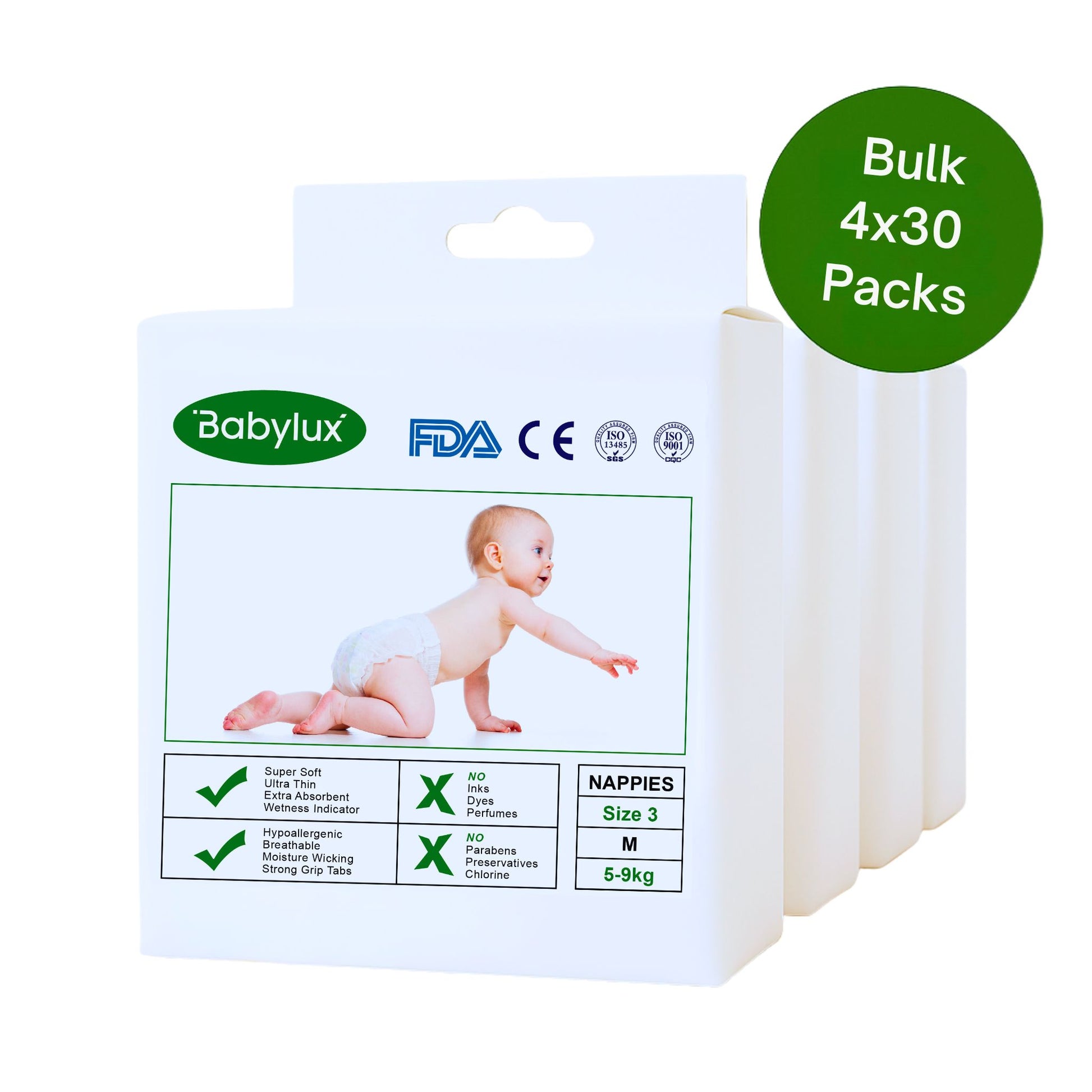 Babylux Nappies Size 3 (6–11kg) – ultra-soft, eco-friendly baby nappies designed for comfort and absorbency at Babylux Australia